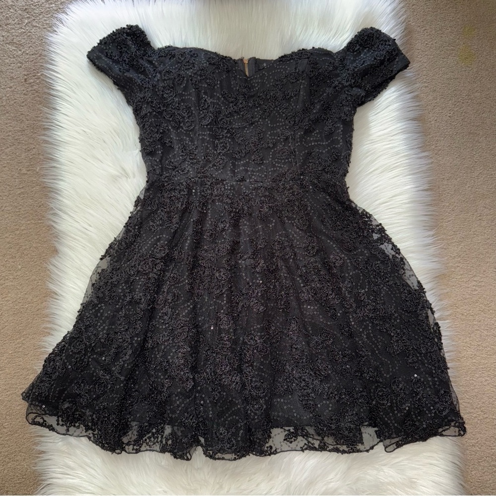 Fashion Nova Britney Rose Black Sleeveless Off-Shoulder Mini Dress Large - Picture 3 of 9